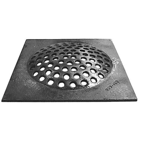 12 in. x 12 in. Square Durable Cast Iron Cesspool Grate Drain Black Finish Cover