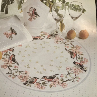 Vtg Rare Zweigart Needlework Pattern Book + 31 1/2" Sq. RONDO Tablecloth Fabric - Image 1 of 4