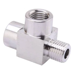 M14x1.5 Male Female Street Tee Stainless Steel Pipe Fitting Air Water Fuel B7 - Picture 1 of 6