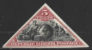 Liberia, Scott #52, 5c Commercio, Globo e Krumen, MH - Foto 1 di 1