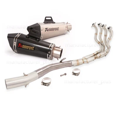 For Kawasaki Ninja ZX6R ZX636 2009-2025 Full Exhaust System Header Muffler Pipe - Image 1 of 4