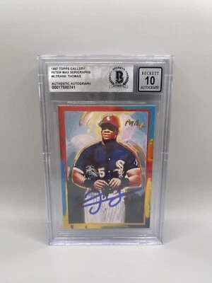 Frank Thomas Signed 1997 Topps Gallery  Peter Max #6 Card Beckett 10 Auto L3 - Image 1 of 2