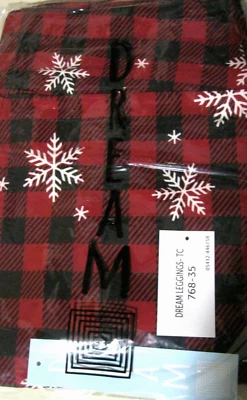 LULAROE Leggings TC Tall Curvy CHRISTMAS Snowflakes Buffalo Plaid RED BLACK NWT - Image 1 of 4