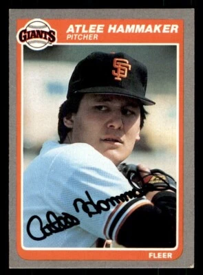 1985 Fleer Baseball #608 Atlee Hammaker Signed Autograph (no COA) - Image 1 of 2