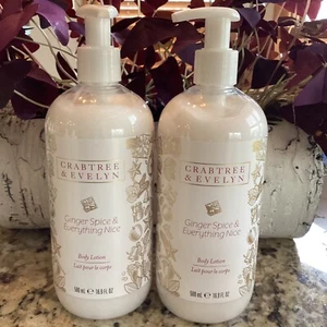 Crabtree & Evelyn GINGER SPICE Body Lotion (2) CREAM 16.9 oz SHEA BUTTER NEW - Picture 1 of 2