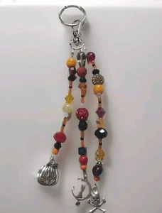 Hand Made Beaded Halloween Keychain Purse Charm Gift Sparkly  - Picture 1 of 4
