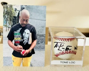 MUSICIAN RAP LEGEND TONE LOC WILD THING SIGNED BASEBALL W/PHOTO PROOF - Picture 1 of 5