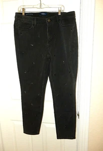 16WP TALBOTS FLAWLESS High Rise Dk Gray Snowflake Bead Jegging Ankle Skinny Jean - Picture 1 of 6
