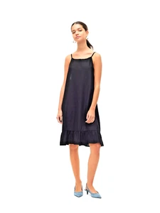 NWT Vero Moda my milo Navy Linen Blend Short Halter Frill Sundress Dress XL - Picture 1 of 8