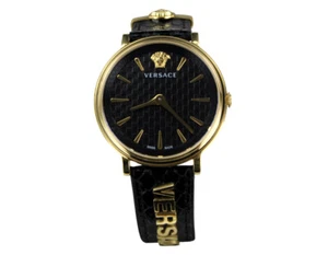 Versace Uhr Damen Armbanduhr Damenuhr gold schwarz Leder Medusa - Bild 1 von 13