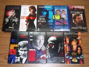 Lot VHS ACTION Fifth Element 12 Monkeys Patriot Games Star Trek IV Total Recall - Picture 1 of 2