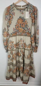 Sea New York Damen Gr. XL Fiorella Border Print gesmoktes Kleid Neu mit Etikett - Bild 1 von 6