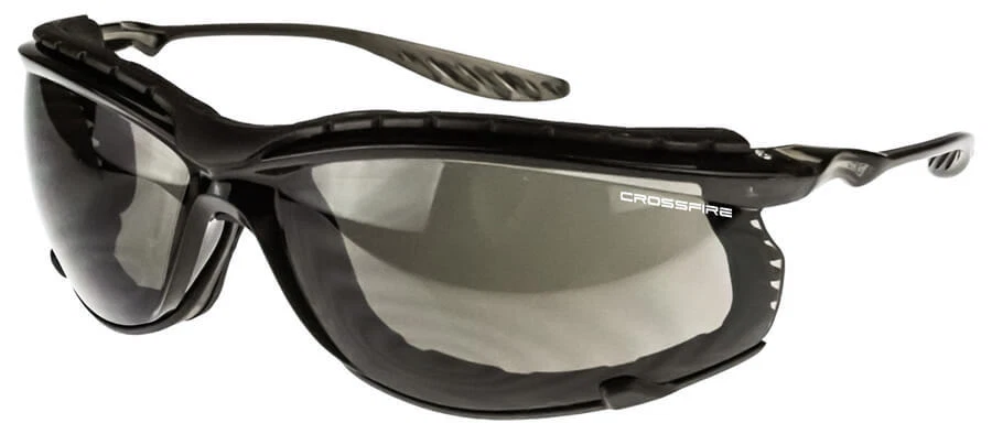 Crossfire 24Seven Safety Glasses with Crystal Black Frame, Foam, Smoke Lenses - Image 1 of 1