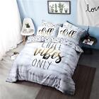 Sleepdown Chill Vibes Only Slogan Waves Duvet Set Quilt Cover Polycotton Bedding