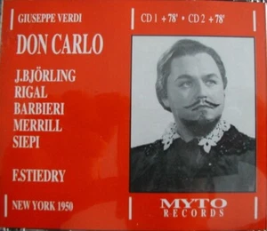 Verdi Don Carlo Björling Stiedry CD Myto *AS NEW* - Picture 1 of 1