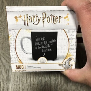 Harry Potter Mug I Don't Go Looking For Trouble Marauders MAP HEAT CHANGE IMAGE - Picture 1 of 4