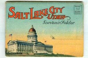 Cartella cartolina ricordo vintage SALT LAKE CITY Utah lino! - Foto 1 di 5