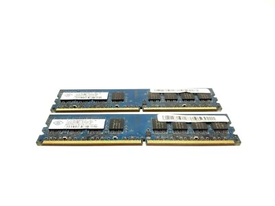 Lote de 2 memorias de escritorio Nanya NT1GT64U8HB0BY-3C 1GB 2Rx8 PC2-5300U DIMM DDR2 Foto 1 de 3
