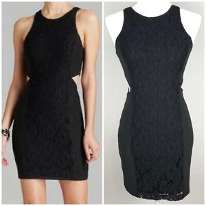 Dolce Vita NWOT Lace Cutout Black Bodycon Sleeveless Size S Sheath Floral Lined - Picture 1 of 9
