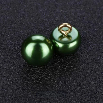 10X DIY 10mm Half Ball Dome Pearl Buttons with Metal Shank Sewing Clothes Craft - Image 1 of 4
