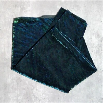 Tecido transparente de malha metálica - 1 jarda - 59 polegadas de largura - Verde leopardo, preto, azul - Imagem 1 de 2