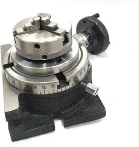 4"/ 100mm Rotary Table With Chuck Milling Tool 65mm 3Jaw Self centering chuck - Bild 1 von 23