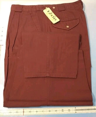 Izod Saltwater Chino Pants Mens Size 34x34 Maroon Flat Front Straight New - Image 1 of 4
