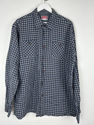 Wrangler Button Down Shirt Men 2XT Tall Plaid Check Print Cotton Long Sleeves - Image 1 of 3