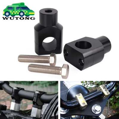 1" Black Motorcycle Handlebar Risers For Harley Dyna Fatboy Softail Sportster Foto 1 de 4