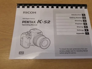 PENTAX K-S2 PRINTED INSTRUCTION MANUAL USER GUIDE 148 PAGES A5 - Picture 1 of 1