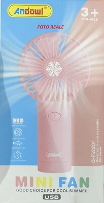 Mini Ventilateur USB Portable Voyage Batterie Rechargeable Bureau Voiture Maison - Photo 1/4