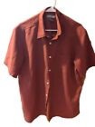 Urban Pipeline Shirt Mens Size Large Rust Collared Short Sleeve Button Up