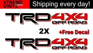 (2x) TRD 4x4 OFF ROAD Toyota Tacoma Tundra Truck Bed Side Vinyl Decals Stickers