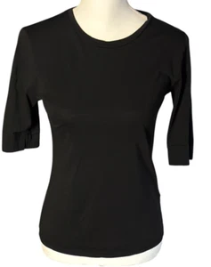 Frame Le Mid Rise 70s Tee Shirt Size Medium Black Pima Cotton Minimalist Neutral - Bild 1 von 7