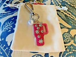 Dije o llavero bolso BLING rosa... vaso. NUEVO con bolsa - Imagen 1 de 2