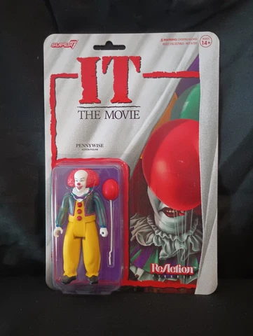 Pennywise with Balloon NO Blood 3.75" IT The Movie ReAction Super 7 MOC NEW Cover