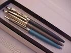 Vintage PARKER Ballpoint Pen 3 pc Lot Black Red Blue Ink Push Top Pocket Clip