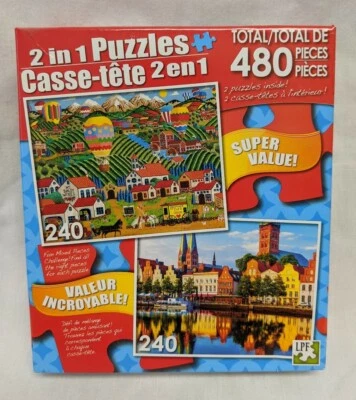 Sealed LPF 2 in 1 240 Piece Puzzles The Winery and Scenic Summer Sunset 2016 - Image 1 of 3