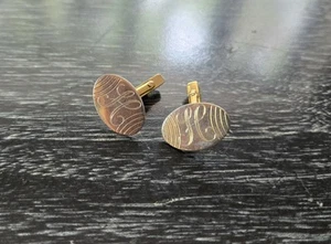 Vintage Swank Gold Tone Oval Monogram Initial H Cufflinks - Picture 1 of 3