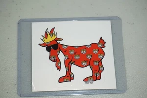Pegatina de ropa de cabra EE. UU. Wheatley School NY patrón de cabeza de gato salvaje rojo raro - Imagen 1 de 4