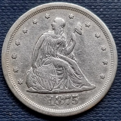 1875 S Twenty Cent Piece 20c Silver Type Coin RARE High Grade AU #96561 - Image 1 of 2