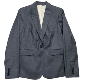 Women’s Jigsaw Grey Wool Blazer Polka Dot UK 12 Slim Fit Italian Fabric - Picture 1 of 7