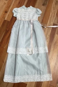 Maxi abito VINTAGE GIRLS Elena Diran originale BLU TAGLIA 8 occhielli pizzo doyle - Foto 1 di 10