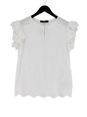 Weekend Max Mara Women's Top M White 100% Cotton Short Sleeve Round Neck Basic - Image 1 of 4