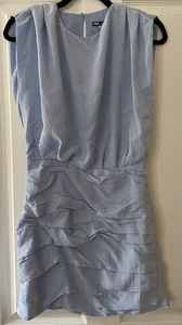 Zara Blue Sleeveless Dress Sz M Spring Summer Boho Beachy Holidays Party - Picture 1 of 5