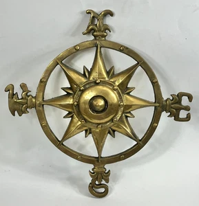 Bussola Nautica Stella Ottone Vintage Rosa Direzionale da Parete 12” Marittima - Foto 1 di 18