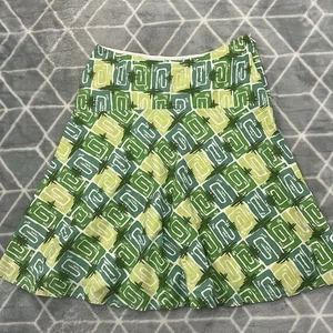 Boden Geometrical Midi Skirt Women’s Size 12R Knee Length Summer Side Zip - Picture 1 of 9