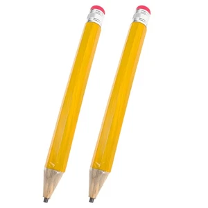 2 Pcs Large Wooden Pencil Child Colored Pencils Bulk Drawing Giant Short - Picture 1 of 12