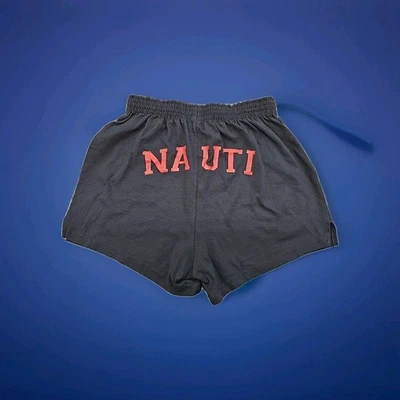 PANTALONES CORTOS MUJER MARCA SOFFE EN AZUL MARINO TALLA MEDIANA CON "NAUTI" A TRAVÉS DEL TRASERO Foto 1 de 3