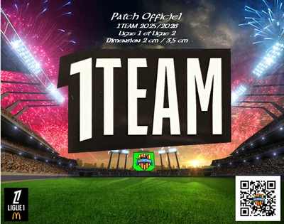 Badge Patch France 2025/26 Ligue 1 et Ligue 2 1 TEAM  Officiel foot OM PSG Lens - Image 1 of 4